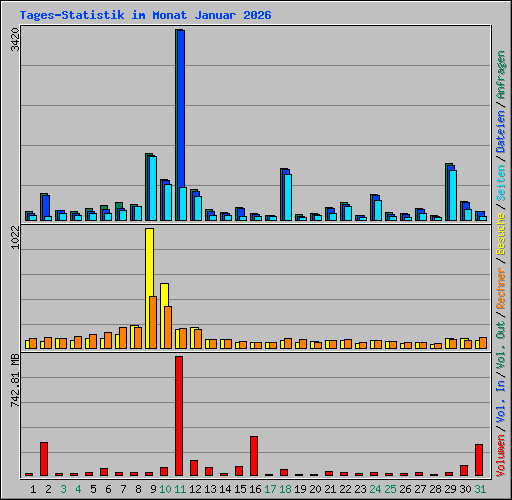Tages-Statistik im Monat Januar 2026