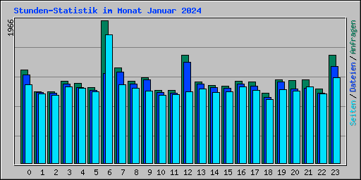 Stunden-Statistik im Monat Januar 2024